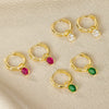 Wholesale 925 Silver Earrings Geometric Style Colorful Egg Zircon Design For Women