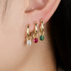 Wholesale 925 Silver Earrings Geometric Style Colorful Egg Zircon Design For Women