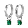 Wholesale 925 Silver Earrings Geometric Style Colorful Egg Zircon Design For Women