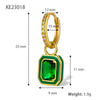 Wholesale 925 Silver Earrings With Colorful Zircon Square Shape Geometric Pattern Inlaid Zircon Process For Women