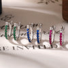 Wholesale 925 Silver Earrings With Geometric Design And Colorful Zirconium Diamond Embedded Niche Style For Women