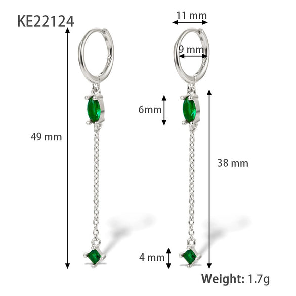 Wholesale Silver Earrings With Geometric Style And Zircon Treatment