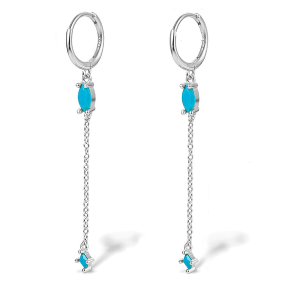 Wholesale Silver Earrings With Geometric Style And Zircon Treatment