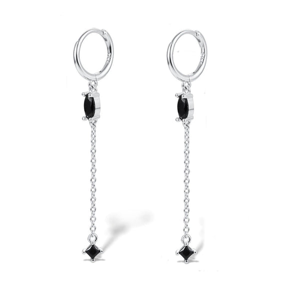 Wholesale Silver Earrings With Geometric Style And Zircon Treatment