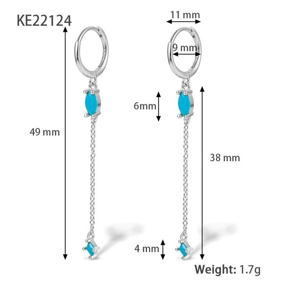 Wholesale Silver Earrings With Geometric Style And Zircon Treatment