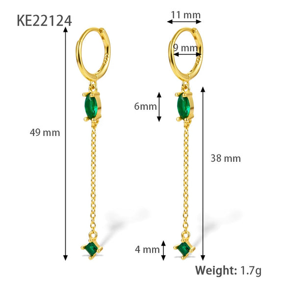 Wholesale Silver Earrings With Geometric Style And Zircon Treatment