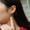 Wholesale Silver Earrings With Moissanite And Geometric Pattern Set With Diamonds Fashion Style For Women