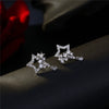 Wholesale Silver Earrings With Star Tassel And Water Drop Zircon Electroplated