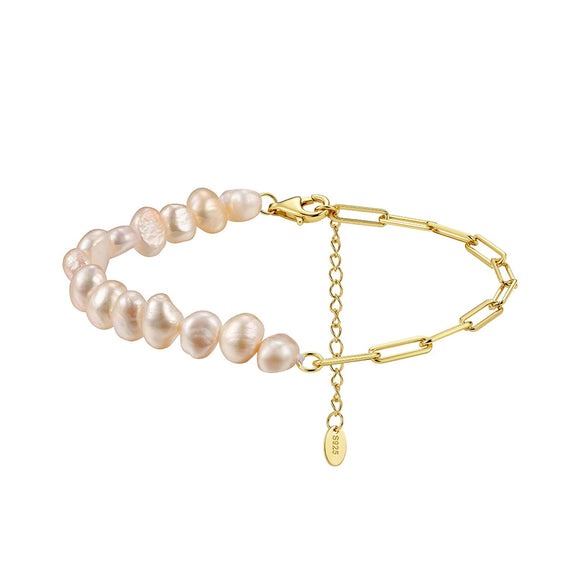 Wholesale Silver Electroplated Geometric Women's Pearl Bracelet Vintage Elegant Stylish Friendship Jewelry Accessory