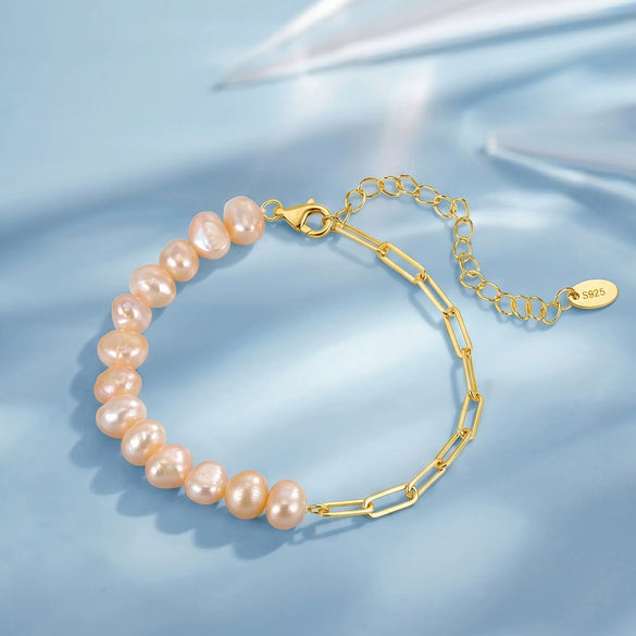 Wholesale Silver Electroplated Geometric Women's Pearl Bracelet Vintage Elegant Stylish Friendship Jewelry Accessory