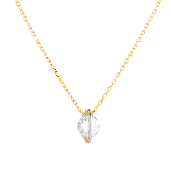 Wholesale 925 Silver Electroplated 14K Gold Geometric Moissanite O Word Chain Necklace And Stud Earrings Set For Women