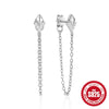 Wholesale 925 Silver Elegant Big Dipper Tassel Stud Long Earrings With Geometric Pattern And Inlaid Zircon For Unisex