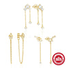 Wholesale 925 Silver Elegant Big Dipper Tassel Stud Long Earrings With Geometric Pattern And Inlaid Zircon For Unisex