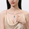 Wholesale 925 Silver Emerald Drop Shape Pendant Necklace With High Carbon Diamond For Women Light Luxury Style Cross Chain
