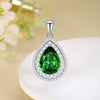 Wholesale 925 Silver Emerald Drop Shape Pendant Necklace With High Carbon Diamond For Women Light Luxury Style Cross Chain