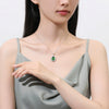 Wholesale 925 Silver Emerald Drop Shape Pendant Necklace With High Carbon Diamond For Women Light Luxury Style Cross Chain
