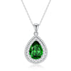 Wholesale 925 Silver Emerald Drop Shape Pendant Necklace With High Carbon Diamond For Women Light Luxury Style Cross Chain