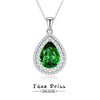 Wholesale 925 Silver Emerald Drop Shape Pendant Necklace With High Carbon Diamond For Women Light Luxury Style Cross Chain