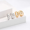 Wholesale Silver Fashion Retro Threering Circle Electroplated Women's Earrings