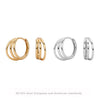 Wholesale Silver Fashion Retro Threering Circle Electroplated Women's Earrings