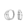 Wholesale Silver Fashion Retro Threering Circle Electroplated Women's Earrings