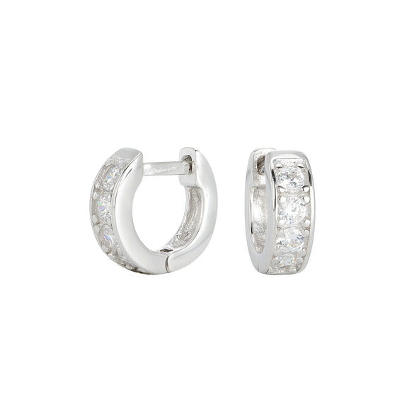 Wholesale Silver Fashion Simple Geometric Stone Earrings Inlaid Zircon