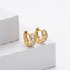 Wholesale Silver Fashion Simple Geometric Stone Earrings Inlaid Zircon
