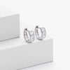 Wholesale Silver Fashion Simple Geometric Stone Earrings Inlaid Zircon