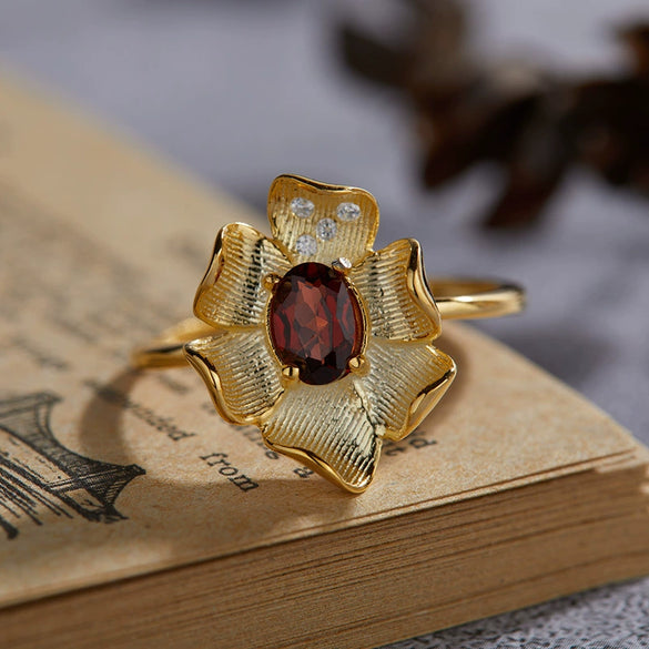 Wholesale Silver Finger Ring Geometric Flower Design For Women