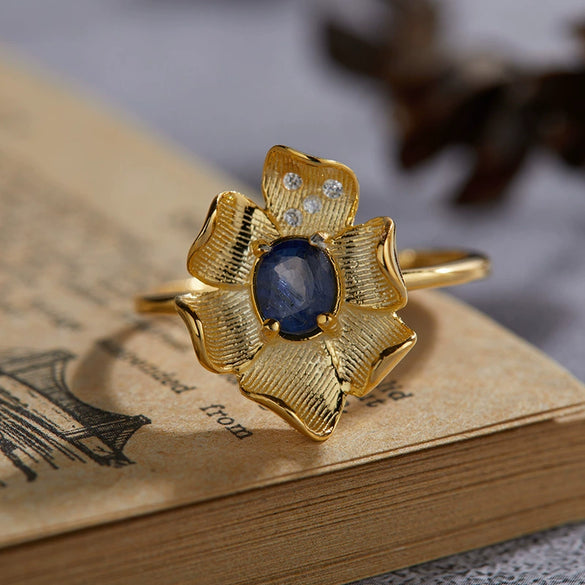 Wholesale Silver Finger Ring Geometric Flower Design For Women