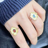 Wholesale Silver Finger Ring Geometric Flower Design For Women