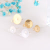 Wholesale 925 Silver Flat Earrings With Pearl Electroplated In 18K Real Gold Original Design Accessories