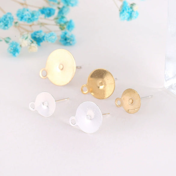 Wholesale 925 Silver Flat Earrings With Pearl Electroplated In 18K Real Gold Original Design Accessories