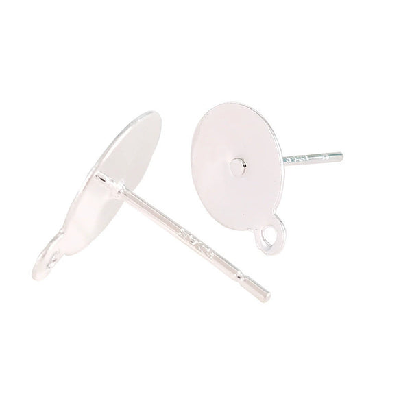 Wholesale 925 Silver Flat Earrings With Pearl Electroplated In 18K Real Gold Original Design Accessories