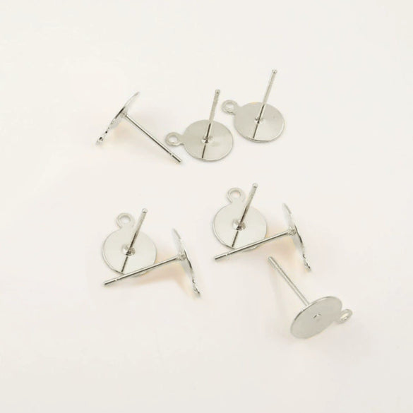 Wholesale 925 Silver Flat Earrings With Pearl Electroplated In 18K Real Gold Original Design Accessories