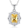 Wholesale Silver Floral Aquamarine Necklace With Geometric Style And Diamond For Women