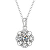 Wholesale 925 Silver Flowershaped Pendant Necklace Natural Style Jewelry