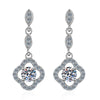 Wholesale Silver Four Leaf Clover Earrings With Diamond For Girls