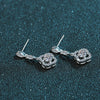 Wholesale Silver Four Leaf Clover Earrings With Diamond For Girls