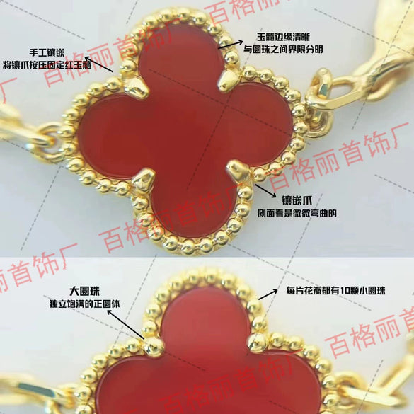 Wholesale Silver Fourleaf Clover And Flower Style Bracelet Set With Gems