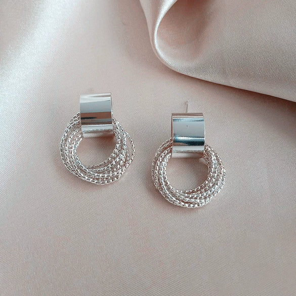 Wholesale 925 Silver Geometric Circle Earrings
