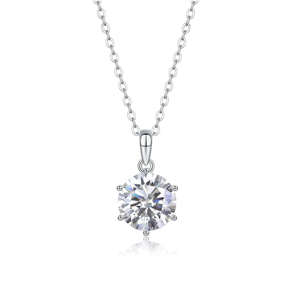 Wholesale 925 Silver Geometric Clavicle Chain With Moissanite Inlay Necklace For Women