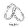 Wholesale 925 Silver Geometric Couple Open Ring Light Luxury Valentine's Day Gift
