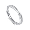 Wholesale 925 Silver Geometric Couple Open Ring Light Luxury Valentine's Day Gift