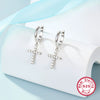 Wholesale 925 Silver Geometric Cross Electroplated Unisex Earrings