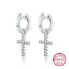Wholesale 925 Silver Geometric Cross Electroplated Unisex Earrings
