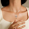 Wholesale Silver Geometric Cross Necklace For Women Diamond Plated 18K Gold