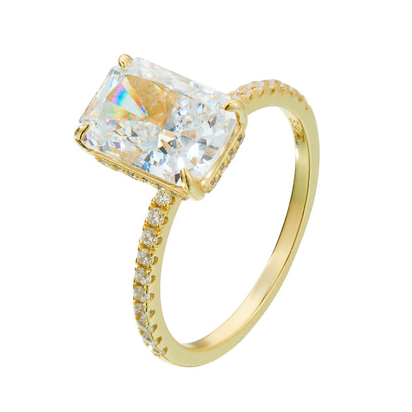 Wholesale Silver Geometric Diamond Cut Zircon Set Ring For Women