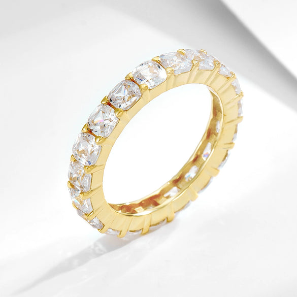 Wholesale Silver Geometric Diamond Cut Zircon Set Ring For Women