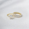 Wholesale Silver Geometric Diamond Cut Zircon Set Ring For Women